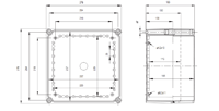 SOLID PC / ABS 2828 Enclosure Schematic from The Enclosure Company